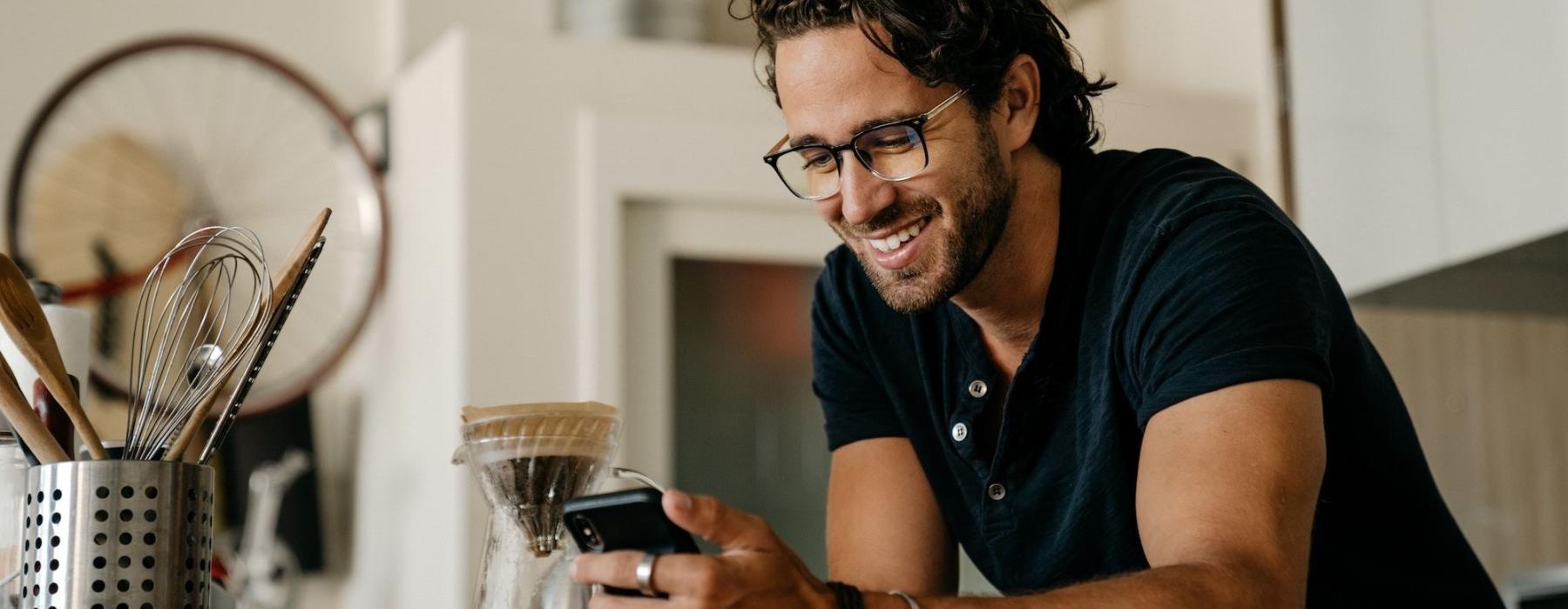 a man holding a phone